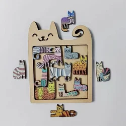 Rompecabezas de madera con gatitos para niños – Puzzle educativo