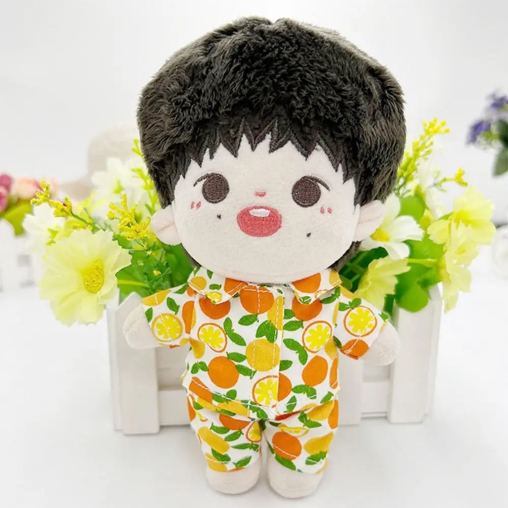 Traje de ropa de muñeca de 15-20CM, Tops de algodón de Estilo Hawaiano, camisa, pantalones cortos, ropa de dormir de frutas lindas, pijamas de juguetes de peluche de algodón - imagen 4