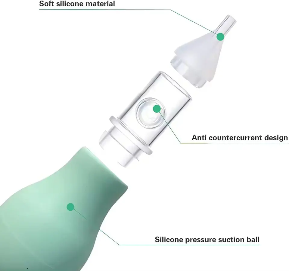 Aspirador nasal para bebé con punta suave y filtrado higiénico - imagen 5