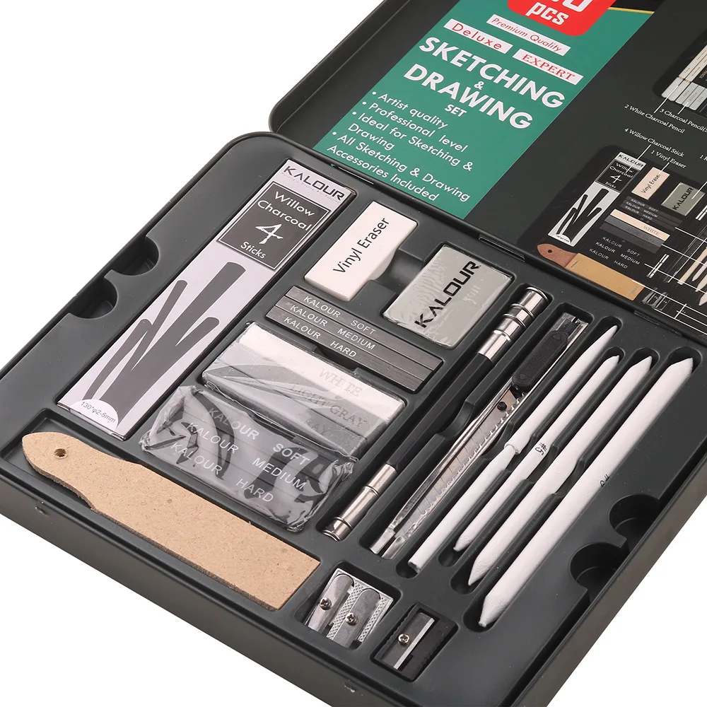 Juego de 52 Uds de lápices de carbón de grafito para bocetos, juego de lápices de madera para bocetos, suministros para artistas, cuaderno de bocetos de regalo - imagen 5