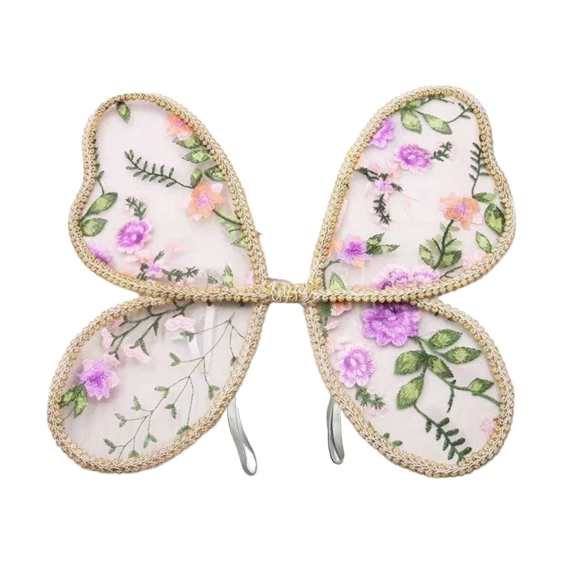Ala de mariposa para niños, ala de mariposa de encaje para niños, ala de encaje angelical, ala de 550mm para sesiones de fotos y actuaciones encantadoras