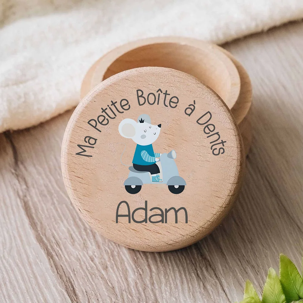 Caja de primeros dientes personalizada – madera grabada para bautizo - imagen 5