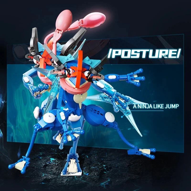 Bloques de construcción Pokemon Greninja de Ash – Figura de película - imagen 4