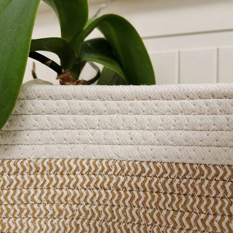 Cesta para cambiar pañales de bebé, cuerda de algodón tejida, cesta para dormir para bebé, cama de viaje plegable con cuerda de algodón para cambiar pañales con almohadilla - imagen 2