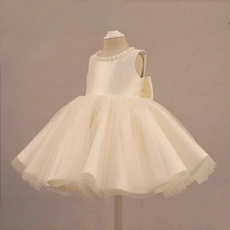 Vestido tutú de tul para niña con flores, vestidos de princesa para fiesta de boda y cumpleaños acanalados de algodón de Pascua - imagen 2