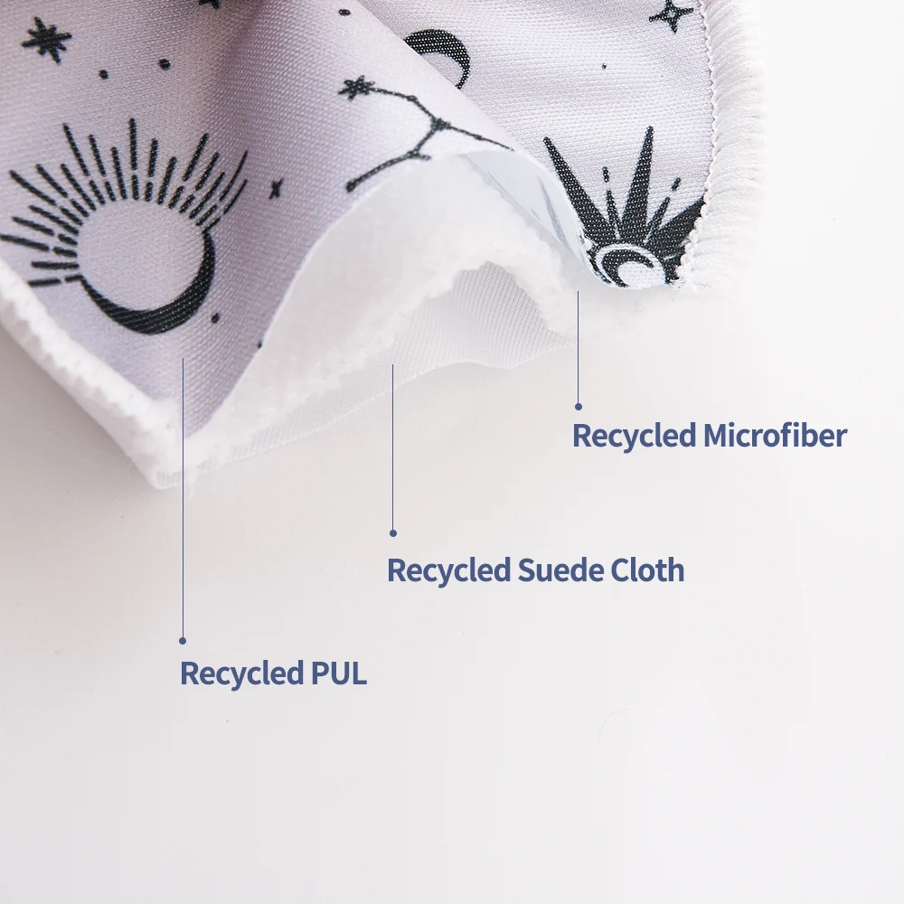 HappyFlute-almohadilla de lactancia de poliéster reciclado para mamá, bolsa húmeda, absorbente, impermeable, lavable, transpirable, reutilizable - imagen 4