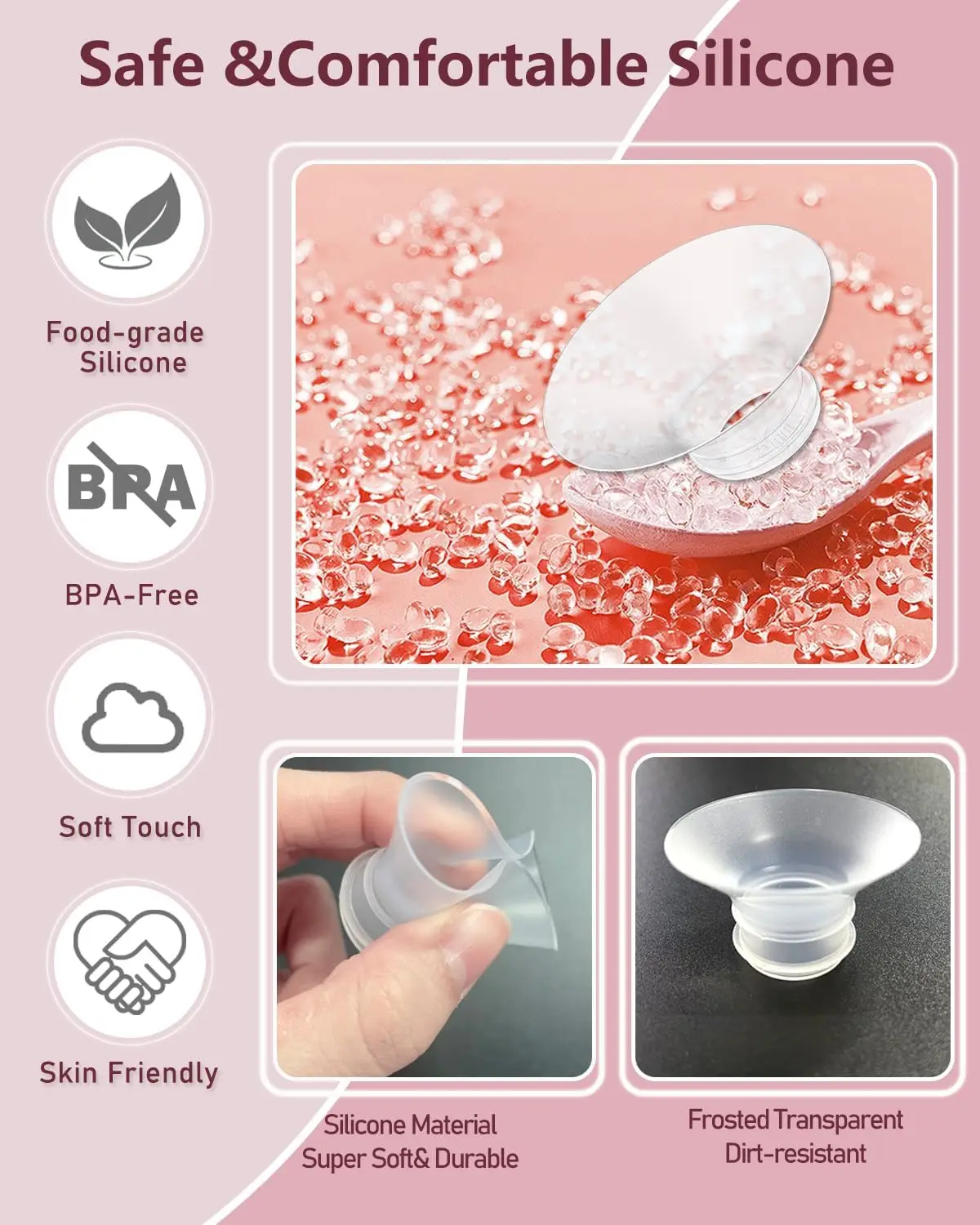 Inserto de brida compatible con extractor leche Momcozy/Spectra/Medela/Elvie/NCVI/TSRETE/eufy/Lansinoh/XIMYRA Protectores/flanges 24 mm - imagen 4