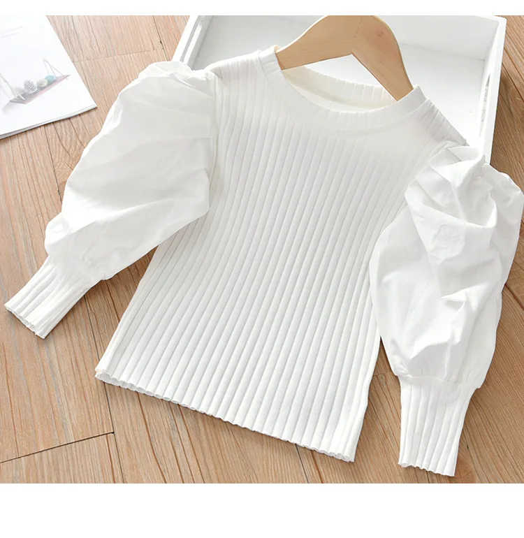 Camisa blanca de manga larga para niña – Jersey sweet infantil - imagen 4