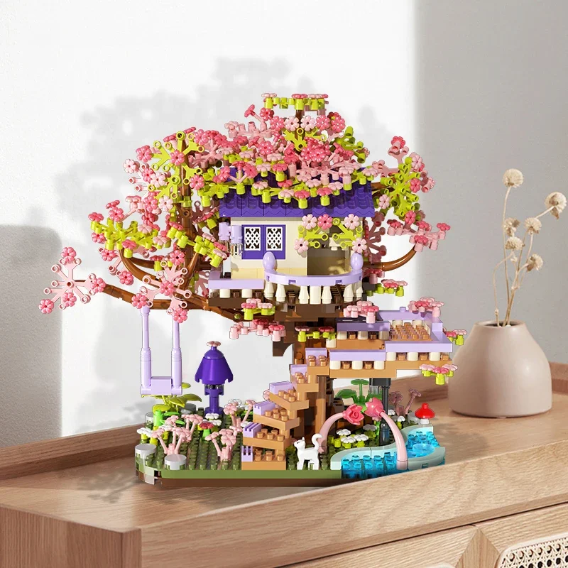 Bloques de construcción micro con flores para casa árbol DIY - imagen 5