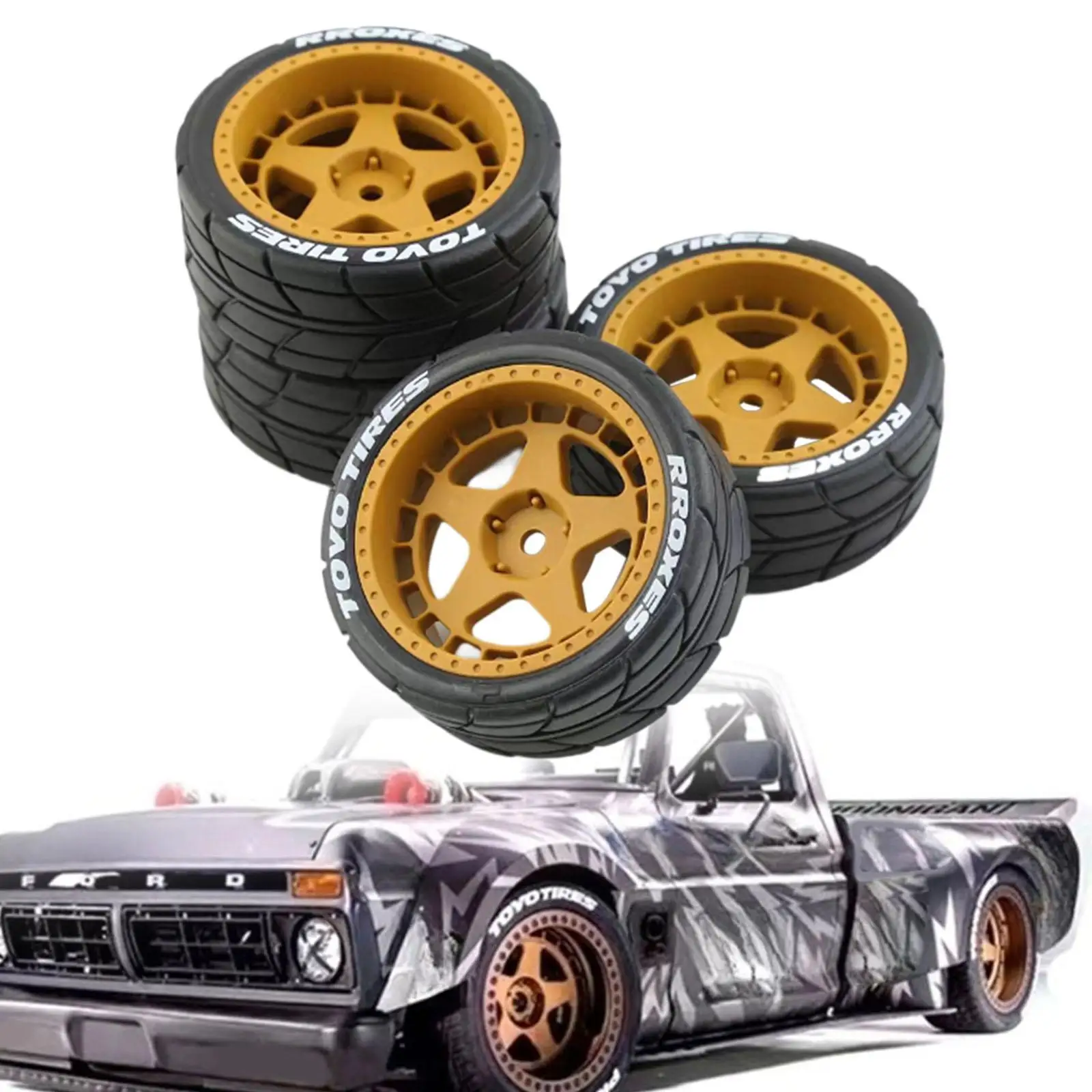 4Pcs RC Car Rubber Tires Good Grip Replacements for TT02 XV01 1/10 Crawler