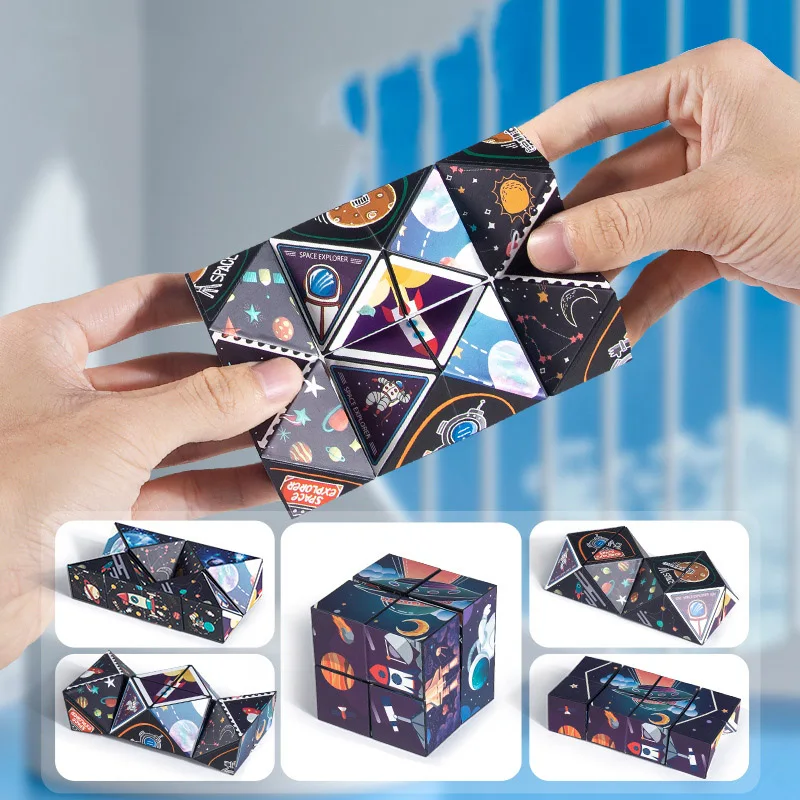 Cubo magnético geométrico tridimensional infantil – Juguete antiestrés - imagen 5