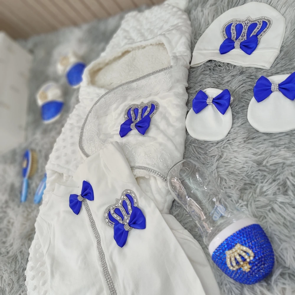 Dollbling-Conjunto de regalo para bebé, 10 piezas, Bienvenido a casa, precioso, revelación de género, artículos esenciales para bebé, botellas, manta receptora, conjunto envolvente - imagen 3