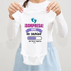 Mono estampado manga corta para bebé anuncio embarazo sorpresa