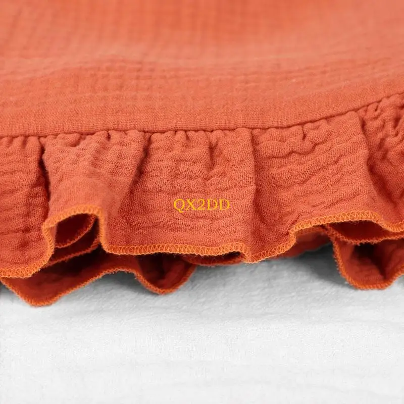 Qx2d 90cm 35 pulgadas Muslin Cozy Cozy Baby Wrap Maneta con ruffle unisex para estera juego