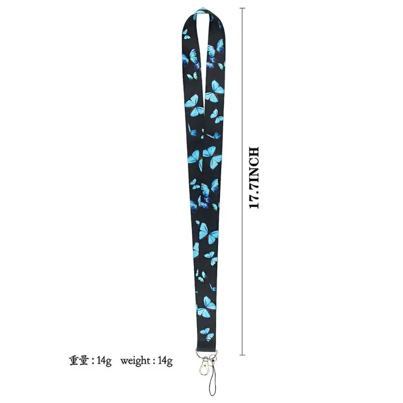 Portatarjetas de identificación de mariposa, cordones, estuche para tarjetas de puerta para niñas, cuerda colgante, soporte para insignia para mujeres, correa para el cuello, regalo para tarjetas de visita - imagen 3