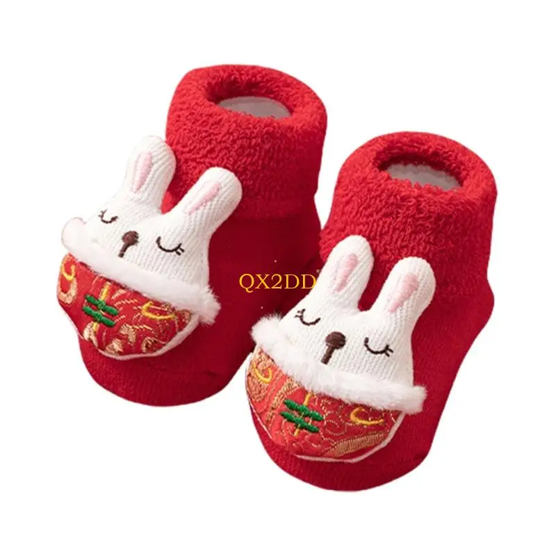 QX2D Winterized engrosó calcetines para niños pequeños con diseño vacaciones fondo a prueba deslizamiento - imagen 4