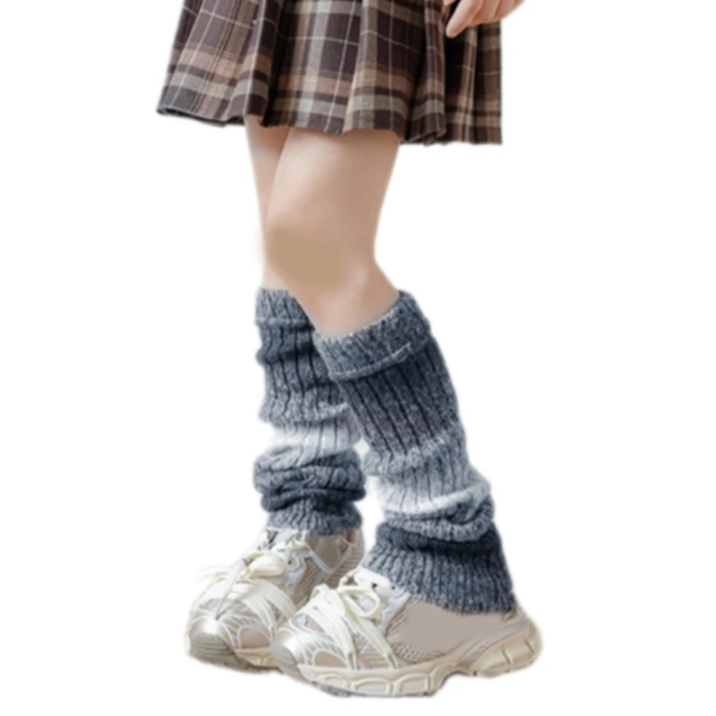 Calentadores piernas tejidos para niña, calcetines japoneses acampanados, mallas cálidas para niños QX2D - imagen 5