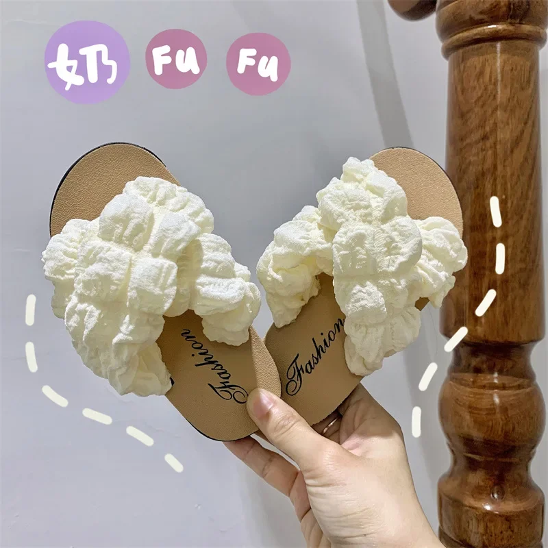 Zapatillas de princesa con correa cruzada para niños, sandalias antideslizantes de suela suave, zapatos casuales versátiles para niñas - imagen 4