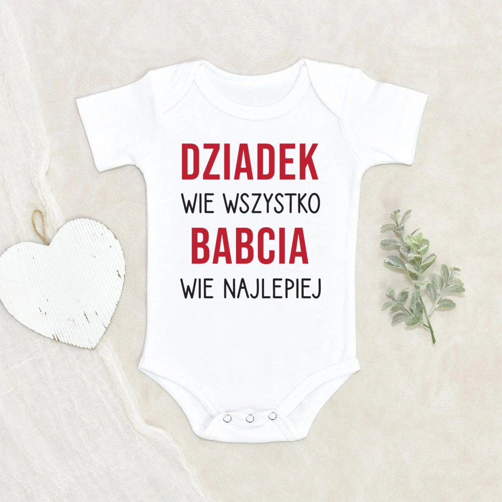 Babcia Wie Wszystko Dziadek Wie Najlepiej, pelele divertido polaco, traje para recién nacido, mono infantil para niños pequeños, regalos para Baby Shower - imagen 5