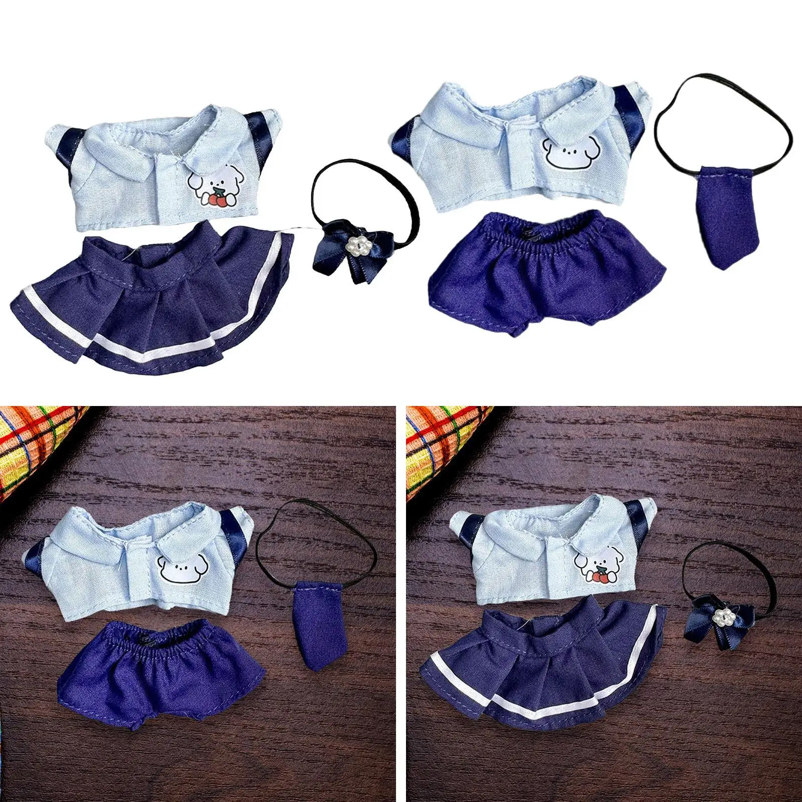 Doll Clothes Suit with Tie Soft DIY Doll Toy Coordination Hands on Doll Accessories Doll Outifits Doll Clothing for 17cm Doll