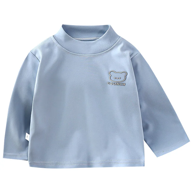 Top de cuello alto para niños, camisa de manga larga para otoño e invierno, jersey básico para niña, blusa, ropa para bebé - imagen 5