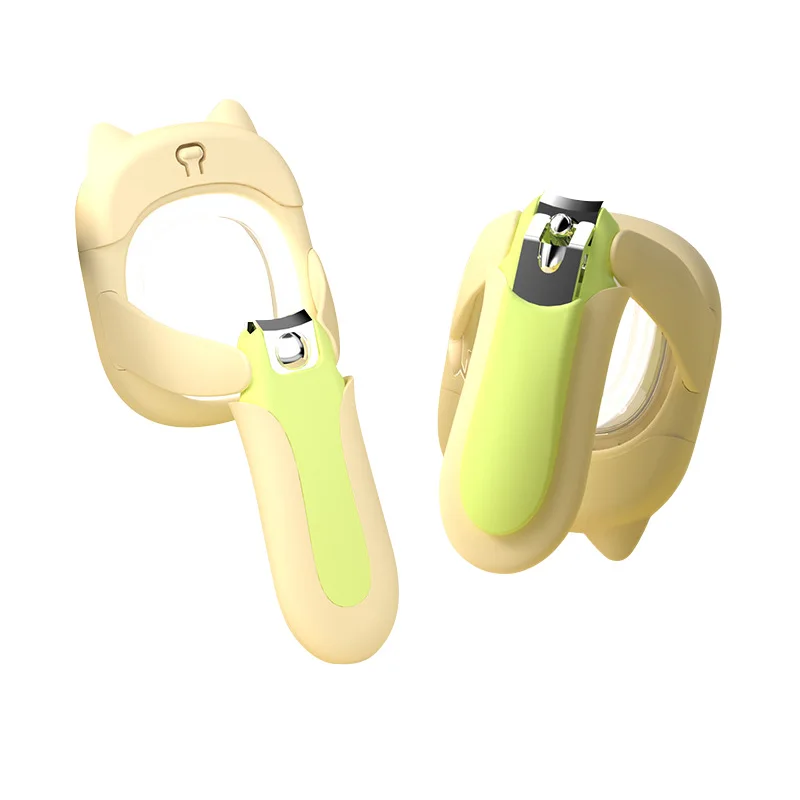 Cortauñas para bebés con luz Led brillante, cortaúñas de acero inoxidable con lupa, artículos para el cuidado de bebés, carga Usb