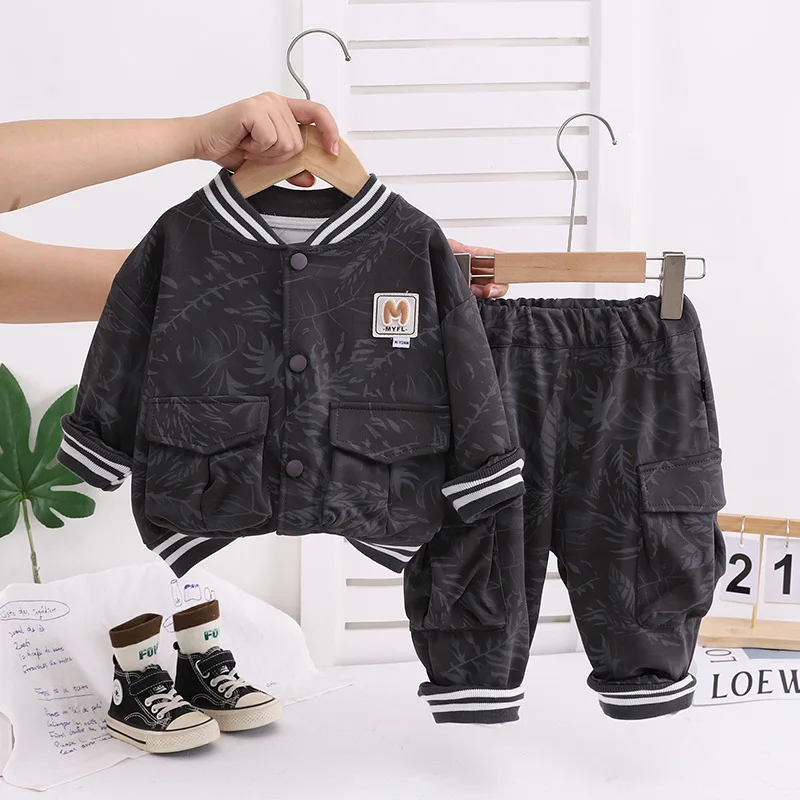 Nuevo conjunto de ropa de otoño para bebés, chaqueta y pantalones para niñas, 2 unids/set, ropa de moda para niños pequeños, trajes infantiles, chándales para niños - imagen 3