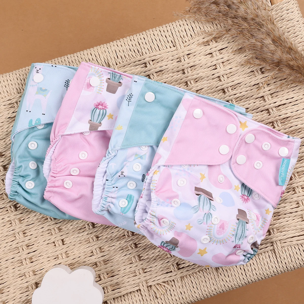 HappyFlute Conjunto reutilizable de 4 piezas para bebé en gamuza