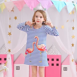DXTON Vestido de invierno a rayas para niña estilo flamenco