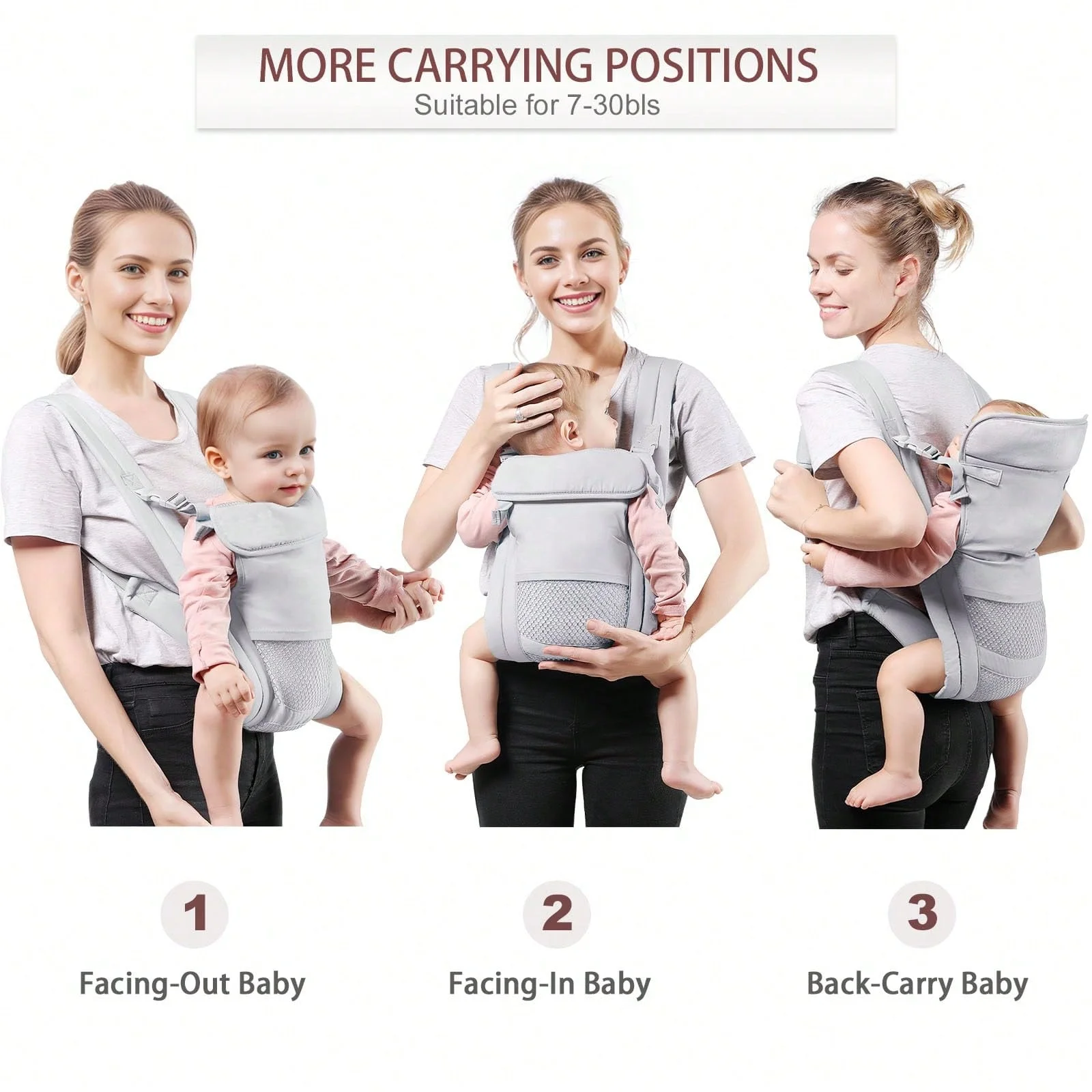 Portabebés ergonómico con correa ancha para recién nacidos – cómodo