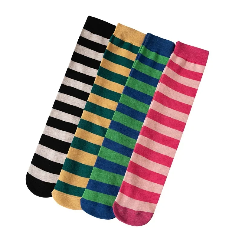 Calcetines hasta la rodilla para niña estilo retro a rayas - imagen 4
