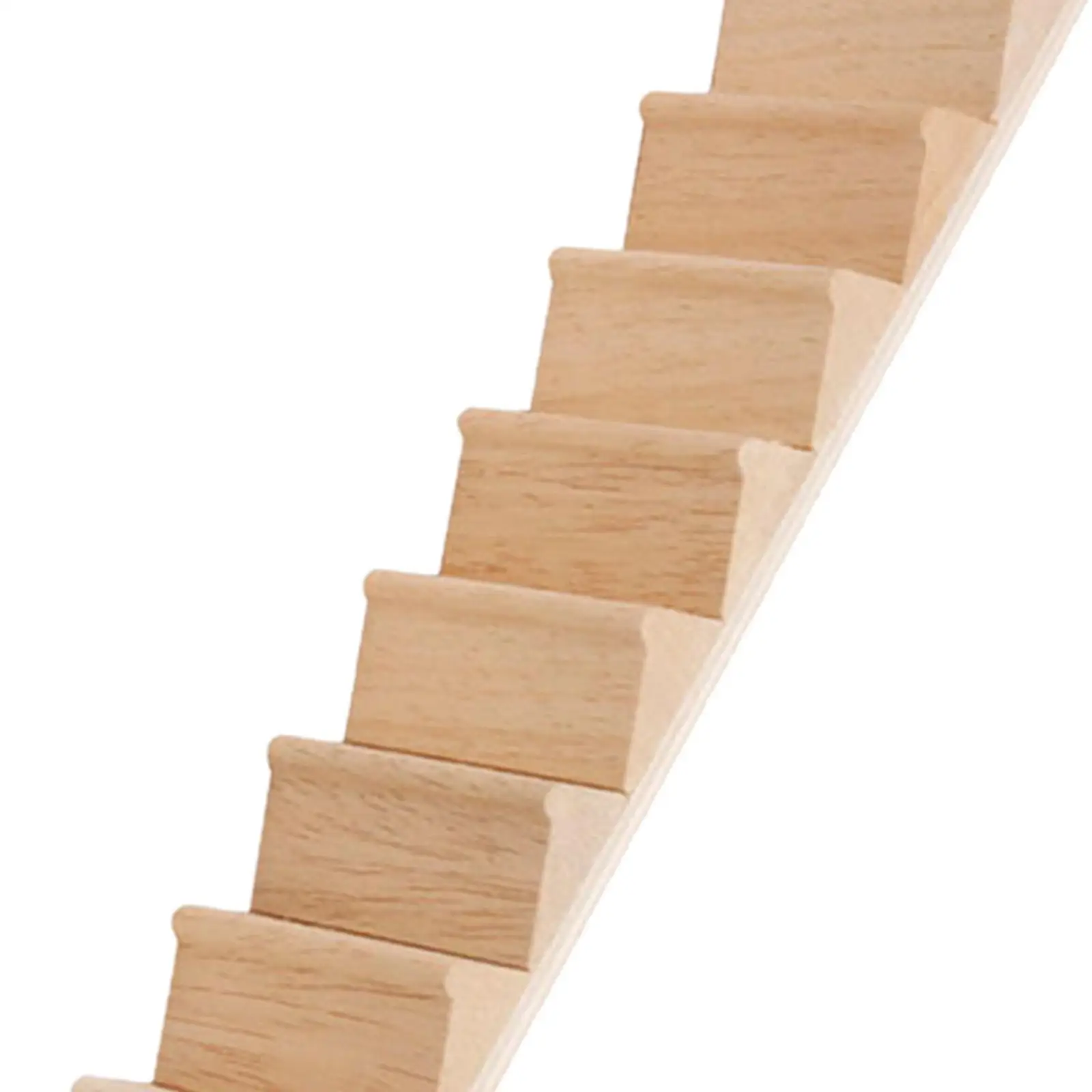 1:12 Scale Dollhouse Stairs Dollhouse Furniture Wooden Stringer Steps Model Miniature DIY Wooden Staircase for Photo Props