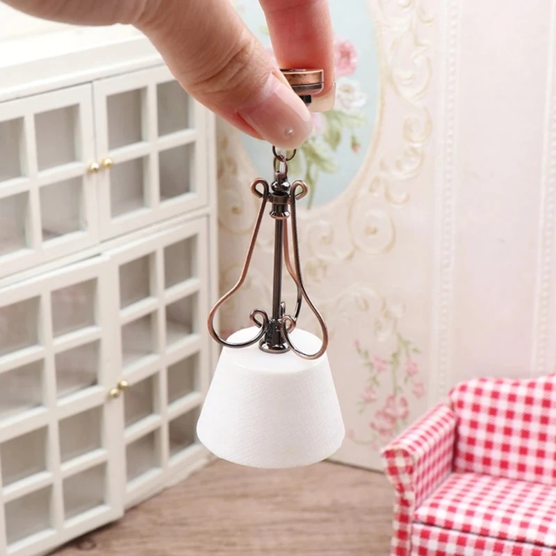 Lámpara de pared para casa de muñecas a escala 1:12, candelabro en miniatura Vintage, modelo de simulación, lámpara de techo para niños, decoración de muebles para casa de muñecas - imagen 5