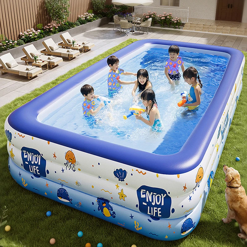 Piscina inflable de gran familia para adultos, piscinas inflables gruesas de PVC, piscinas para bebés, bañera móvil para interiores y exteriores - imagen 2