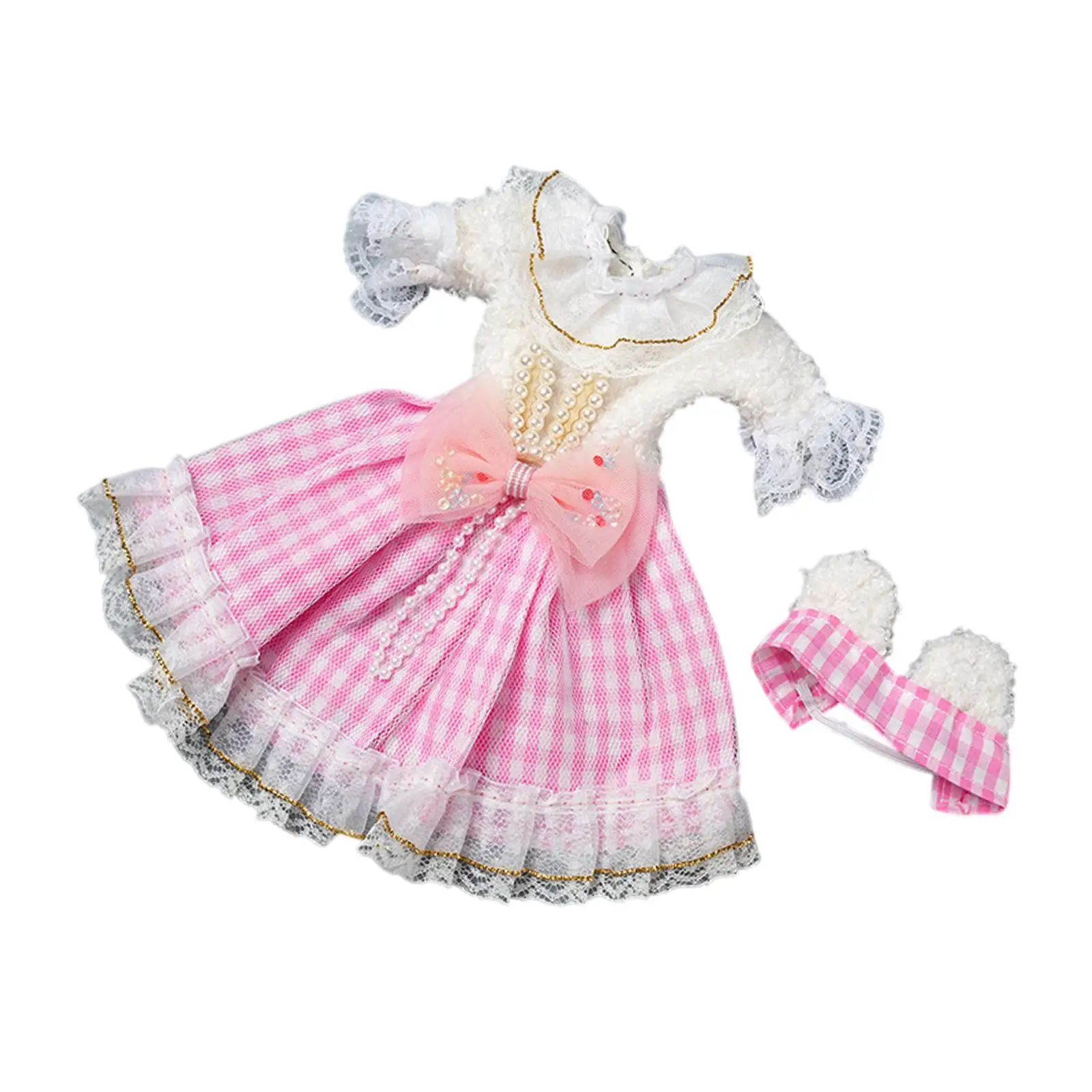1:6 BJD Doll Plaid Dress Make Your Own Dolls for 30cm Fashion Girl Hands on