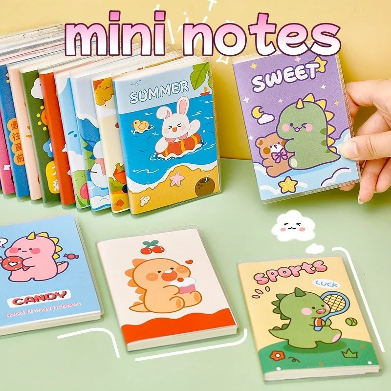 Cuaderno A7 con dinosaurios para niños – Bloc de notas escolar portátil