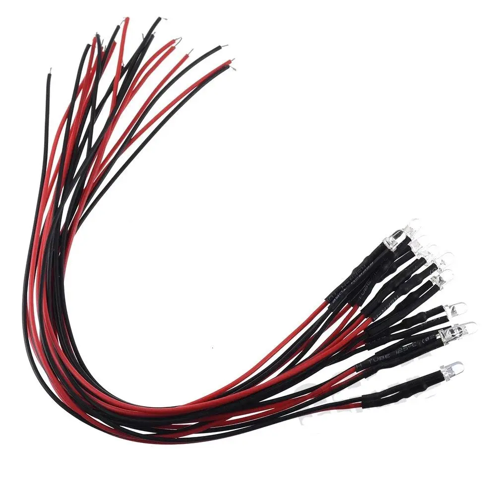 Luz LED para camión de control remoto Tamiya 1/10, 10 piezas, rojo, blanco, amarillo, 3mm, 12V, SCX10, SCANIA G63, 1/14 - imagen 4