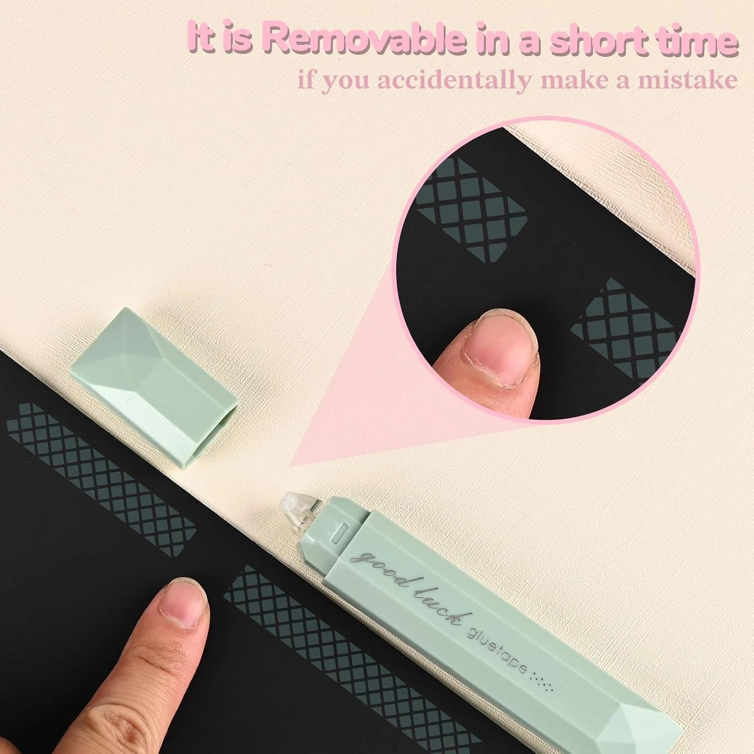 Paquete de 4 rodillos de cinta de doble cara, cinta adhesiva de 6 mm x 196 pulgadas, corredor de pegamento para álbum de recortes, suministros para manualidades, oficina y escuela - imagen 4