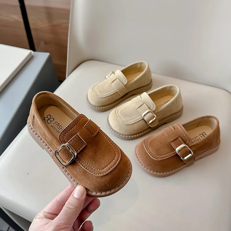 Zapatos informales para bebés y niños, zapatos para niños de primavera y otoño, suela suave antideslizante para exteriores, zapatos de cuero para niños, talla 23-35