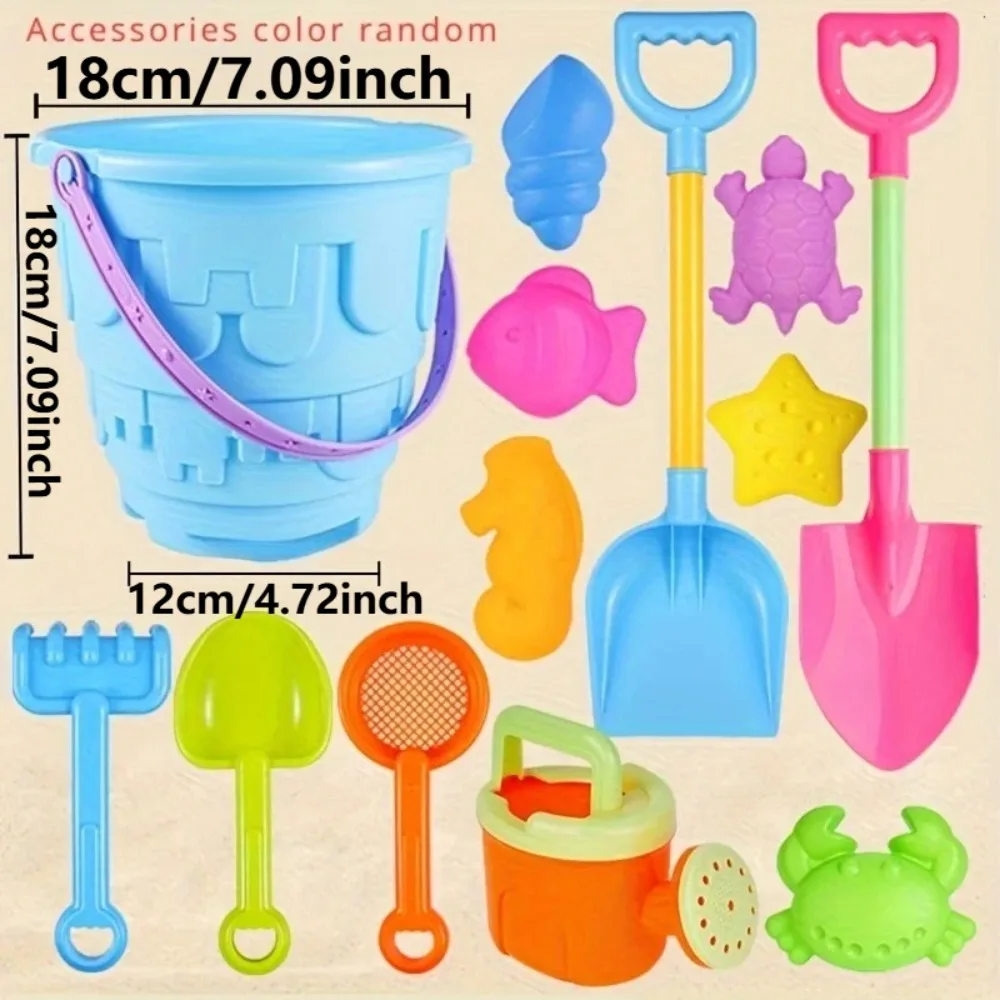 Juego de playa infantil con castillo, palas y moldes – Set viaje - imagen 2
