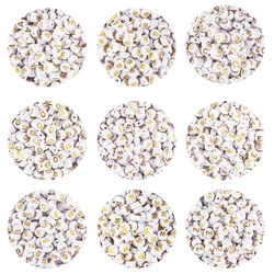 Kovict Cuentas alfabeto acrílicas 7x4 mm para pulseras hechas a mano