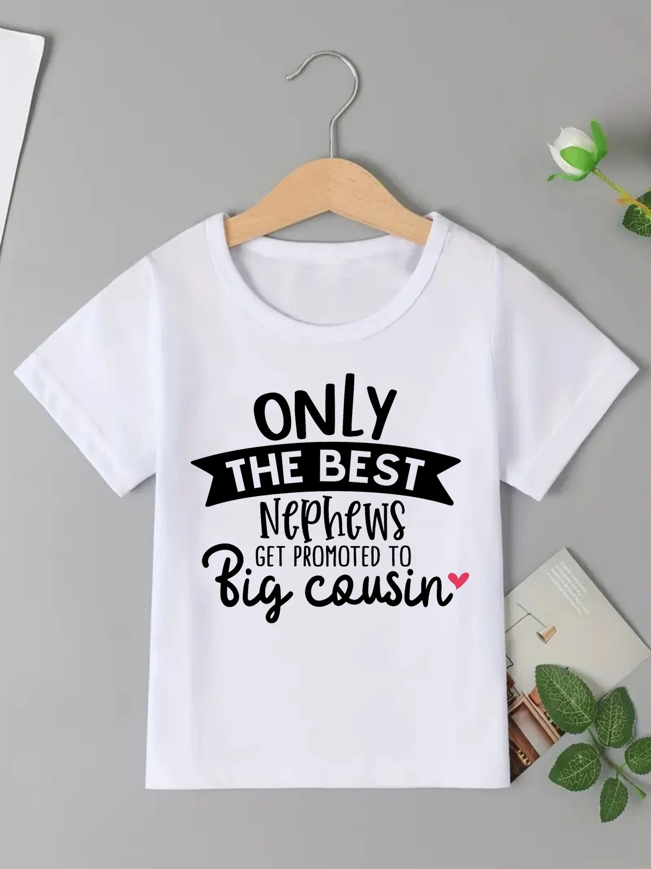 Sólo los mejores Nephews son promovidos a Big Cousin, camiseta con estampado de letras, camiseta de anuncio de embarazo para niños, ropa Kawaii para niños