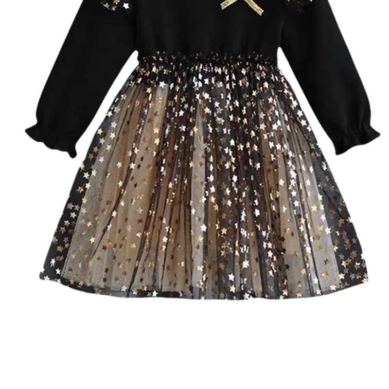 Primavera y novedad de verano, falda tutú de algodón para niña coreana, vestido de princesa de gasa de red con estrellas, nuevo vestido para bebé de 1 a 7 años - imagen 5