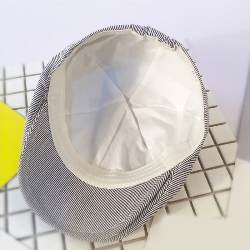 Lindo sombrero de algodón para bebé, gorra de moda de estilo clásico a rayas para niños, boinas para primavera y verano, gorras de béisbol con visera para niñas y niños - imagen 5