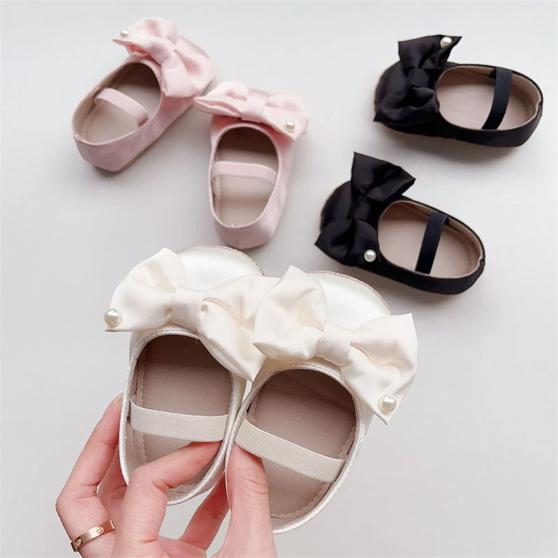 Primeros zapatos de niña con lazo – Suela blanda antideslizante - imagen 5