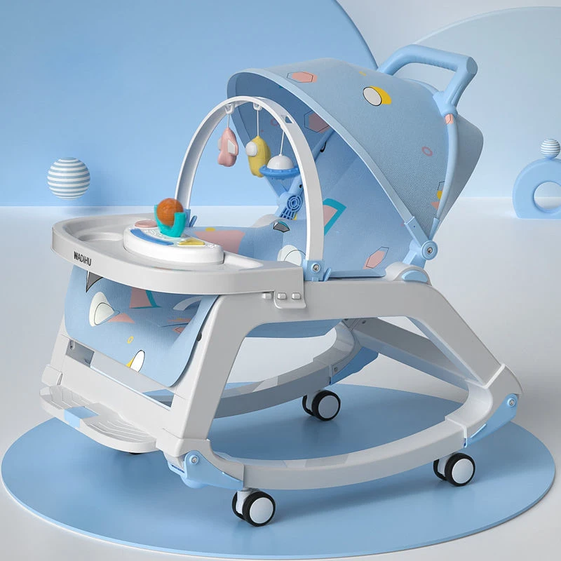 Mecedora multifunción para bebé recién nacido, cuna para bebé, cama reclinable, cochecito de bebé, silla reclinable con juguetes para 0-36 meses
