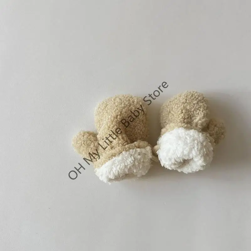 M76C encantadores guantes invierno con correa para cuello, guantes suaves sin dedos para bebés, duraderos - imagen 4