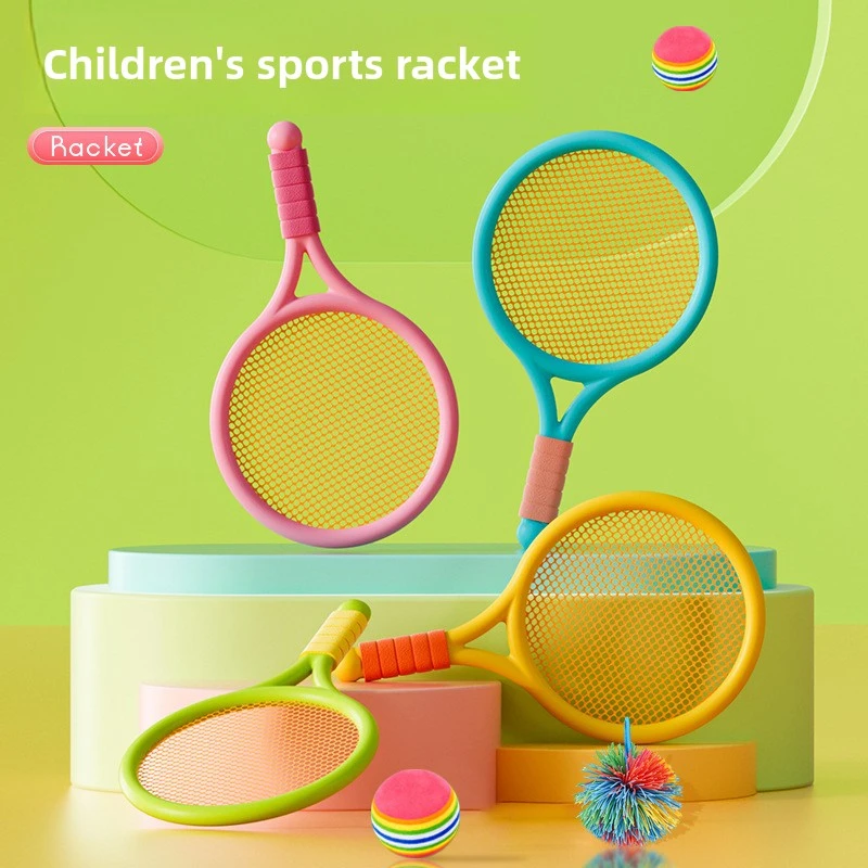 Raqueta de tenis elástica para niños de 3 a 5 años, juguete interactivo para deportes al aire libre y interiores, raqueta de entretenimiento para bádminton - imagen 3