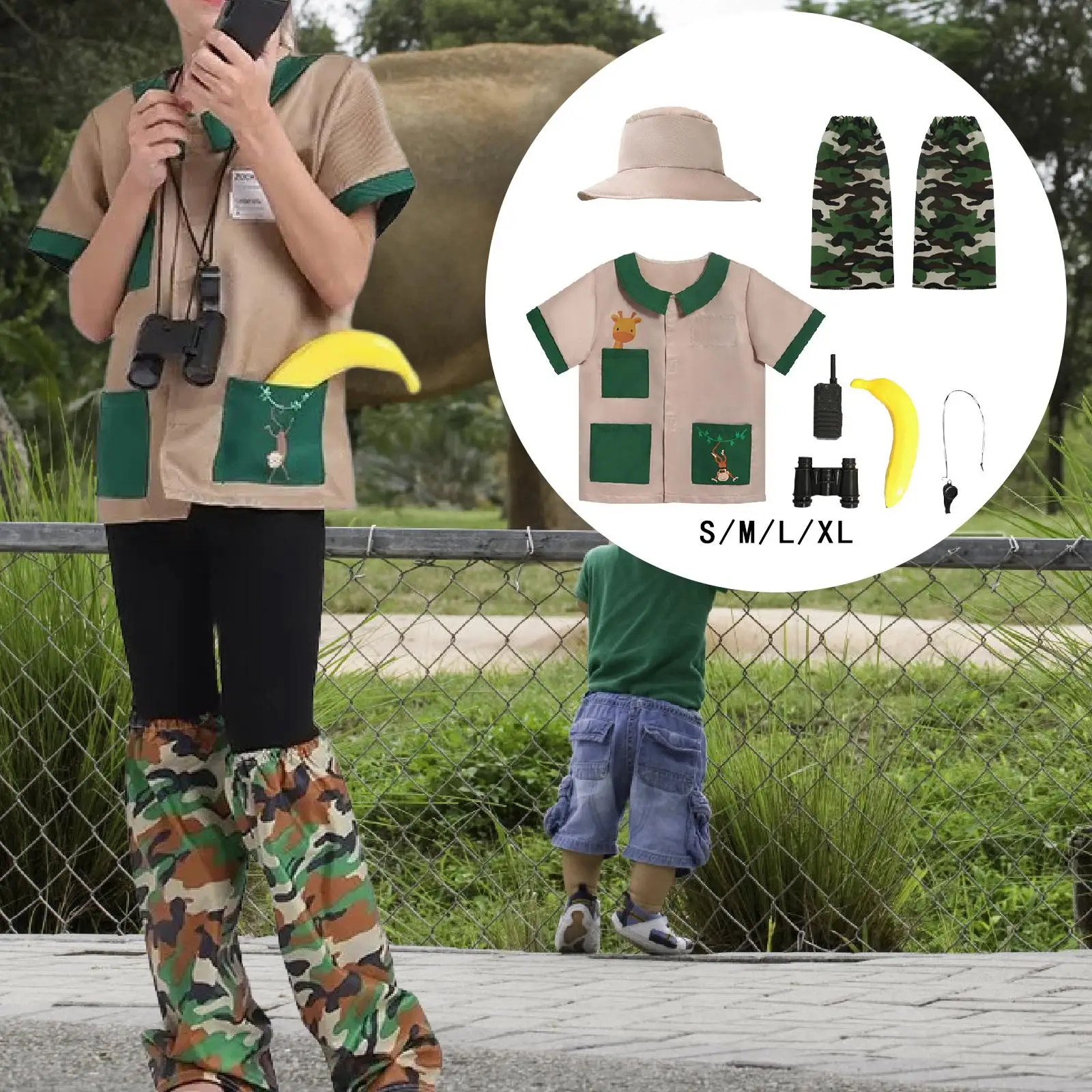 Kids Explorer Costume Set Camping Gear Exploration Zoo Outdoor Adventure Kit for Kids Camping Boys Girls Fishing Birthday Gift