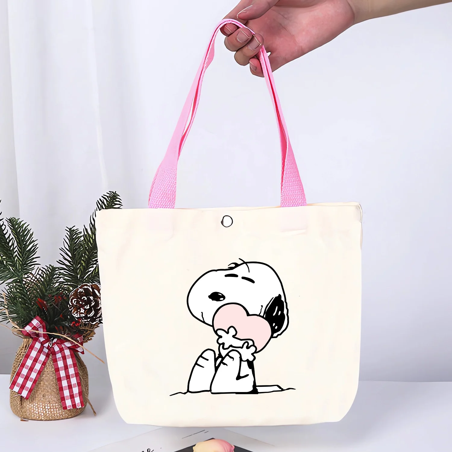 Bolso nuevo Snoopy, bolso de hombro con patrón de dibujos animados, bolso de lona de gran capacidad para axila, bolsas de almacenamiento de moda para mujer, regalo para chicas Kawaii